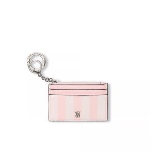 Victoria's Secret Striped Pink Keychain Card Holder